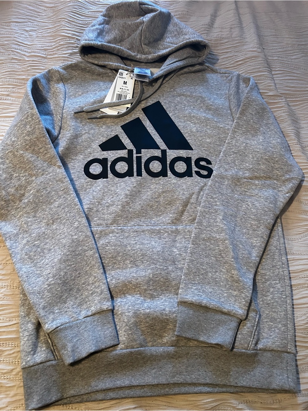 adidas Men’s Gray Crewneck Hoodie with Black Logo